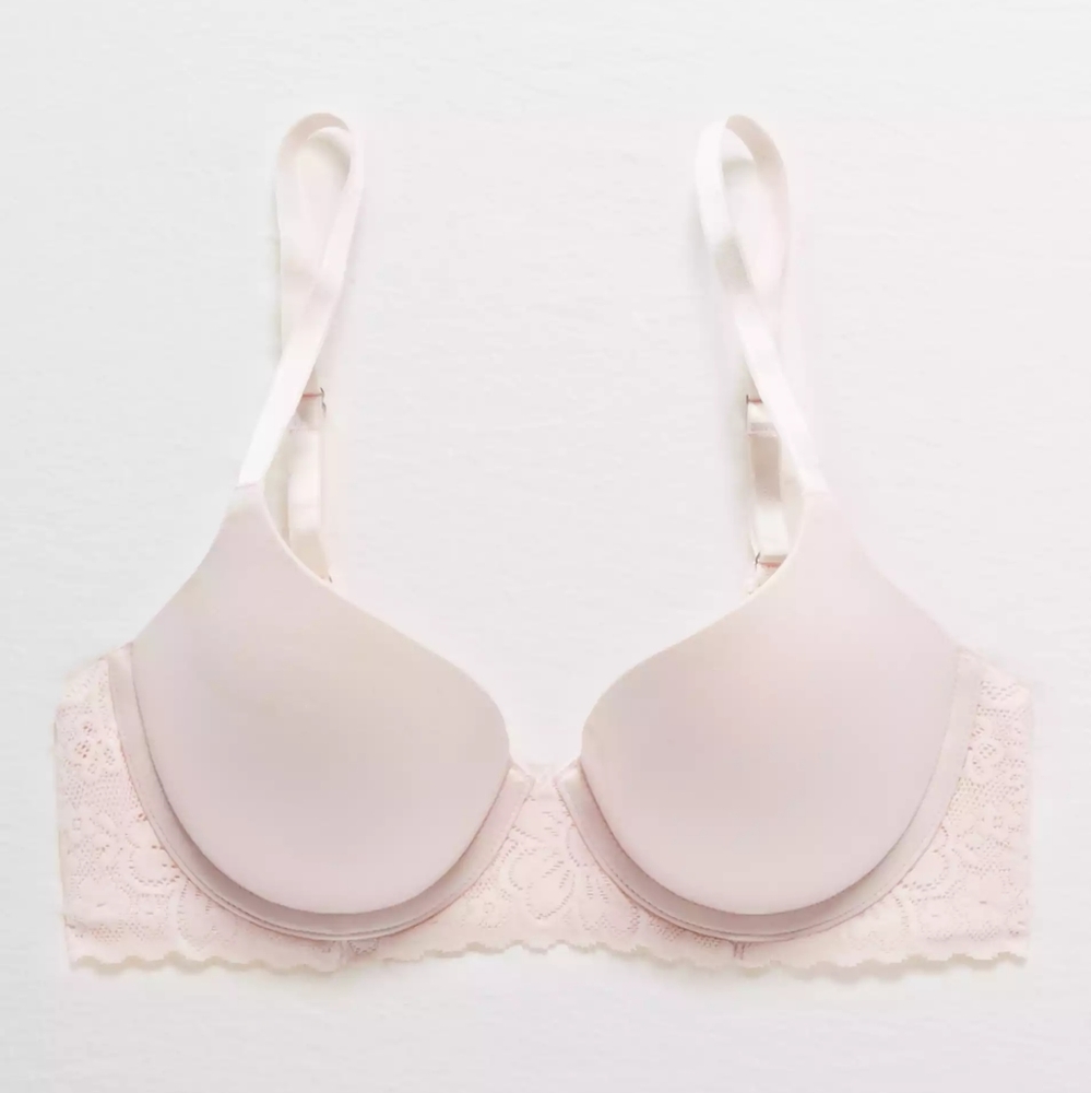Aerie Real Sunnie Demi Push Up Bra in Ballet Pink